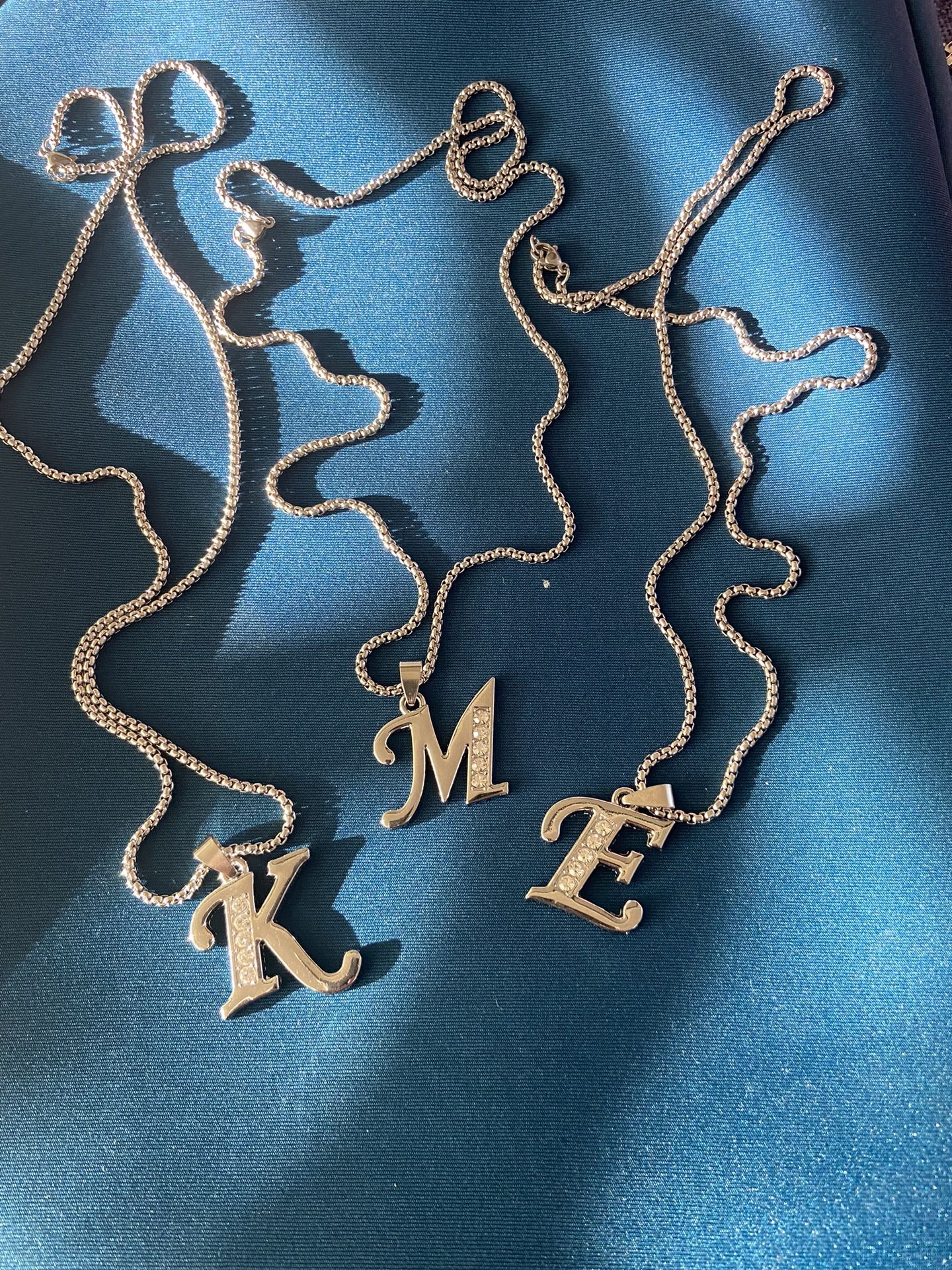 Silver Plated Necklaces With Letter Charm