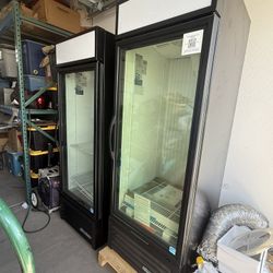 Glass Door Fridge, And Freezer