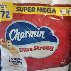 Charmin Ultra Strong Toilet Paper! 12=72 reg rolls. 