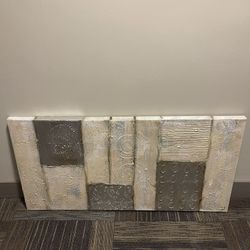 Signed Textured Abstract Geometric Art (24"' X 48" X 1.5")