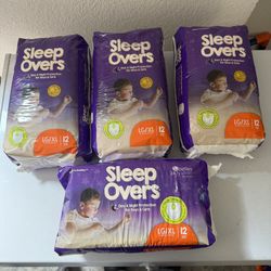 4 Unopened Packs Of SleepOvers Bed Wetting Kids Night Time Training Pants Size XL Unisex