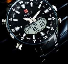 Dual Display Watches For Men Sports Digital Watches Male Clock Quartz Wristwatches Top Brand Luxury Led Display Chronograph