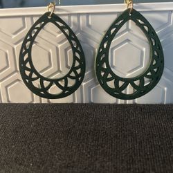 Forest Green Filagree Earrings