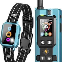 Dog Training Collar with Remote - 5 Modes with Step Counter & Smart Color Screen 3300FT Electric Dog Shock Collar IP67 Waterproof Rechargeable E Colla