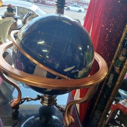 Blue Stone World Globe on 3 Leg  Stand