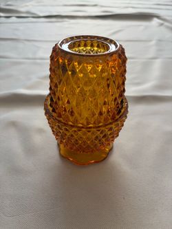 fairy lamp indiana glass co. amber