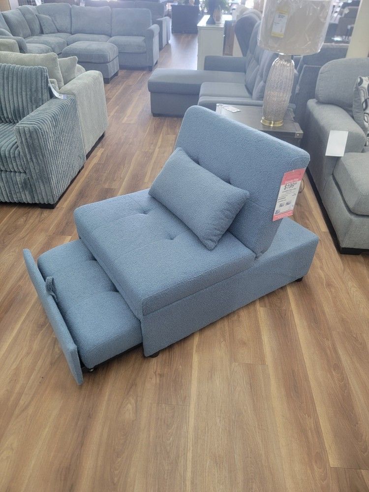 New Sleeper Chair In Blue , Twin Size 