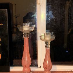 Duo Set Pink Candle Holder (MOVING)