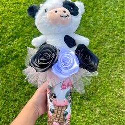 Cow Tumbler Bouquet Valentine's Day Gifts
