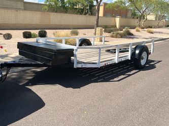 Utility Trailer with Wood Deck and Side Rails
