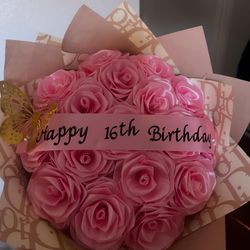 17ct Happy Birthday Eternal Roses🩷