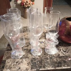 Unbreakable Tritan Champagne Glasses set Of 6 8 Ounce Plastic Wine Glasses