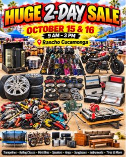 HUGE 2-Day Warehouse Sale – Tools, Car Audio, Bikes & More