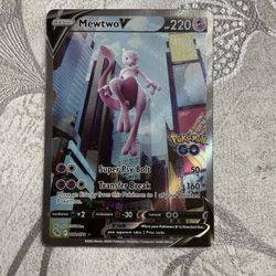 Pokémon Mewtwo V alt Art Ultra Rare Holo 220 HP Pokémon GO Card 022/078 (Perfect Condition)