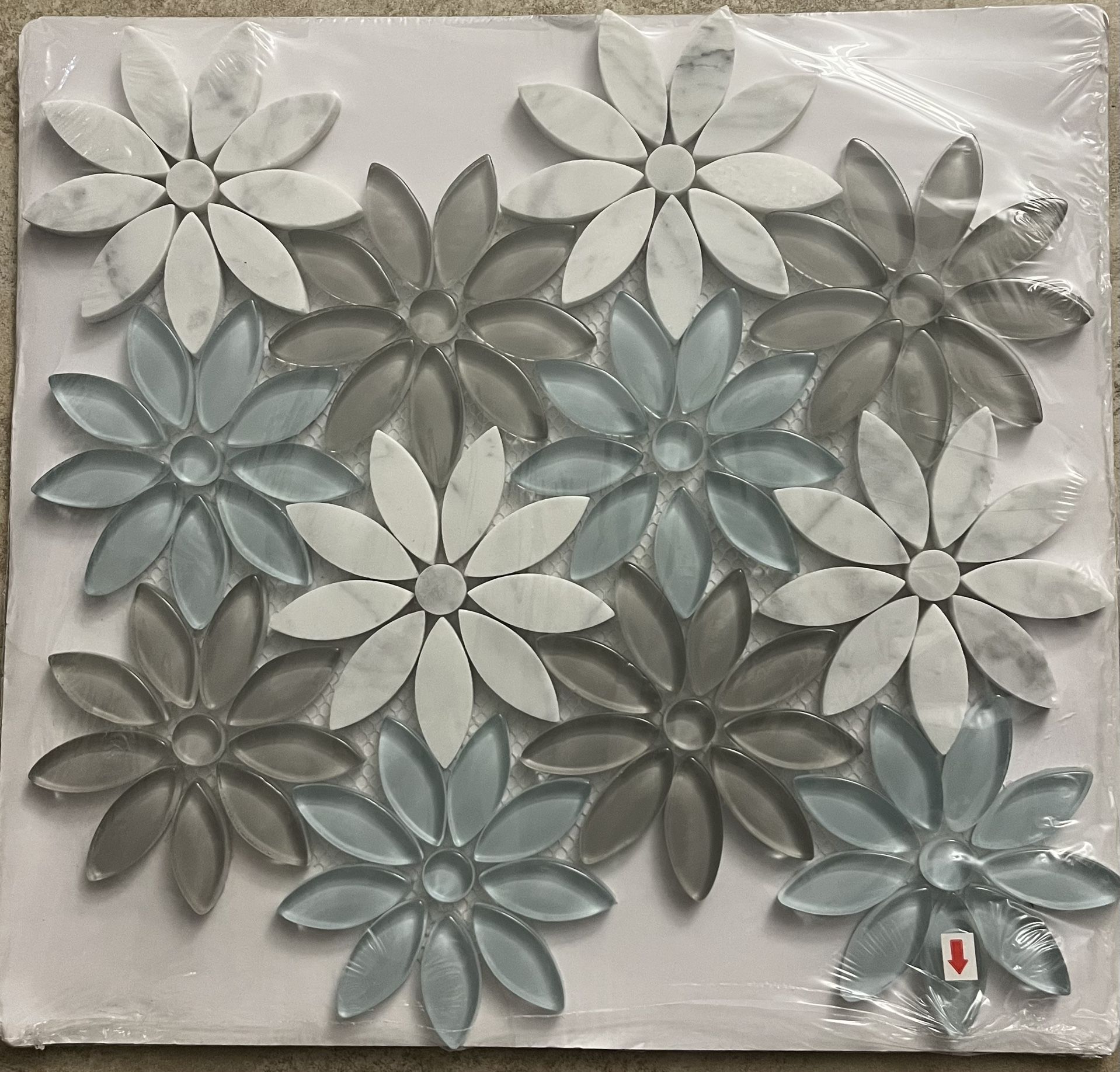 daisy white flower tiles