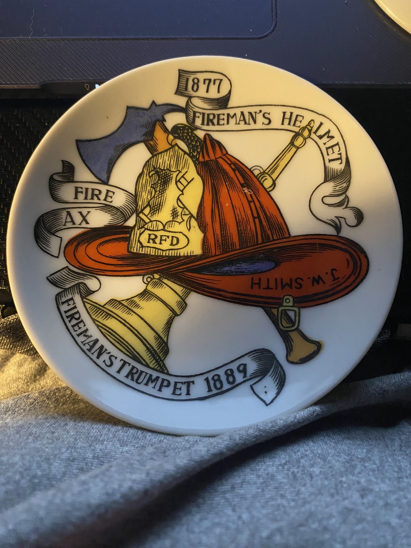 Vintage Fornasetti Style Firemen’s Coaster OBO