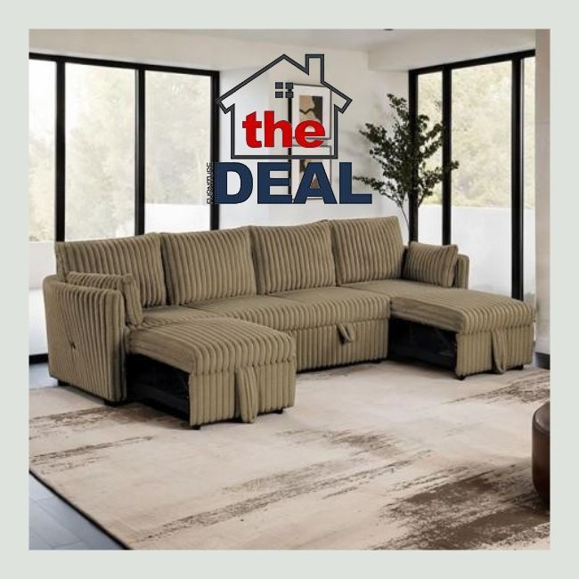 U-SHAPE SECTIONAL WITH SLEEPER: CLEARANCE TAG
