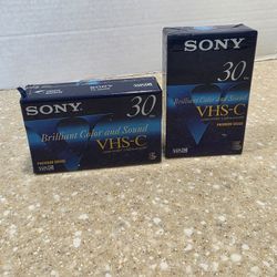 Sony VHS-C TC-30VHG camcorder tape make movie video film tv television 2 Pk
