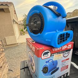 B-Air 1/4 HP Air Mover Blower Fan for Water Damage Restoration Carpet Dryer Floor Home and Plumbing Use in Blue