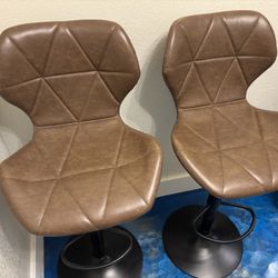 Padded leather barstools 