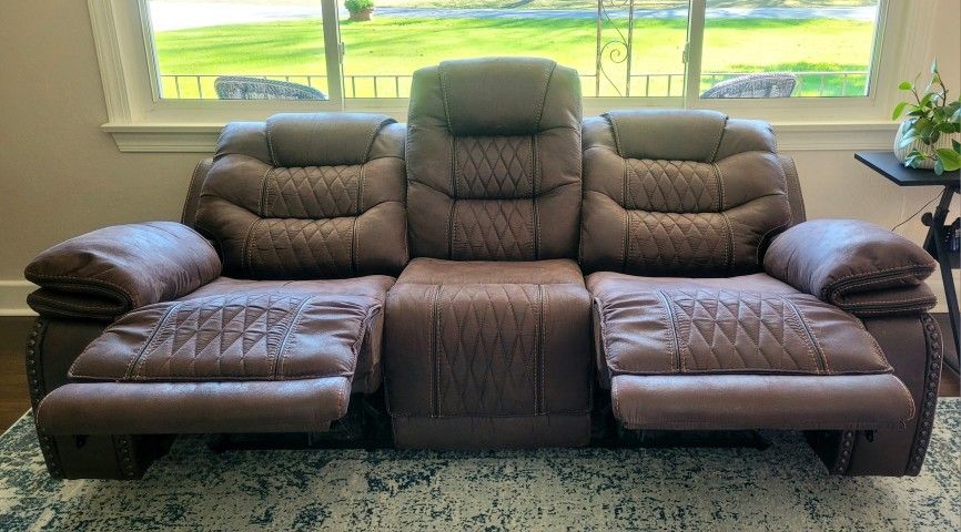 Power Reclining Leather Sofa
