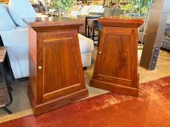 PIER 1 Tapered Mahogany Storage End Tables (Set of 2)