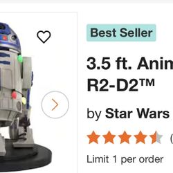 NEW 3.5ft ANIMATED STAR WARS LED R2D2 DECORATION ANIMATRONIC