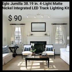 Brand New Eglo Jumilla 38,19 In 4 Light Matte Nickel Integrated Led Track Lighting Kit