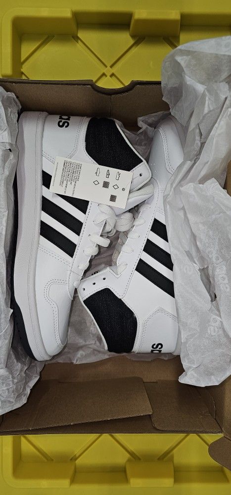Adidas Mid Top White On Black Trim