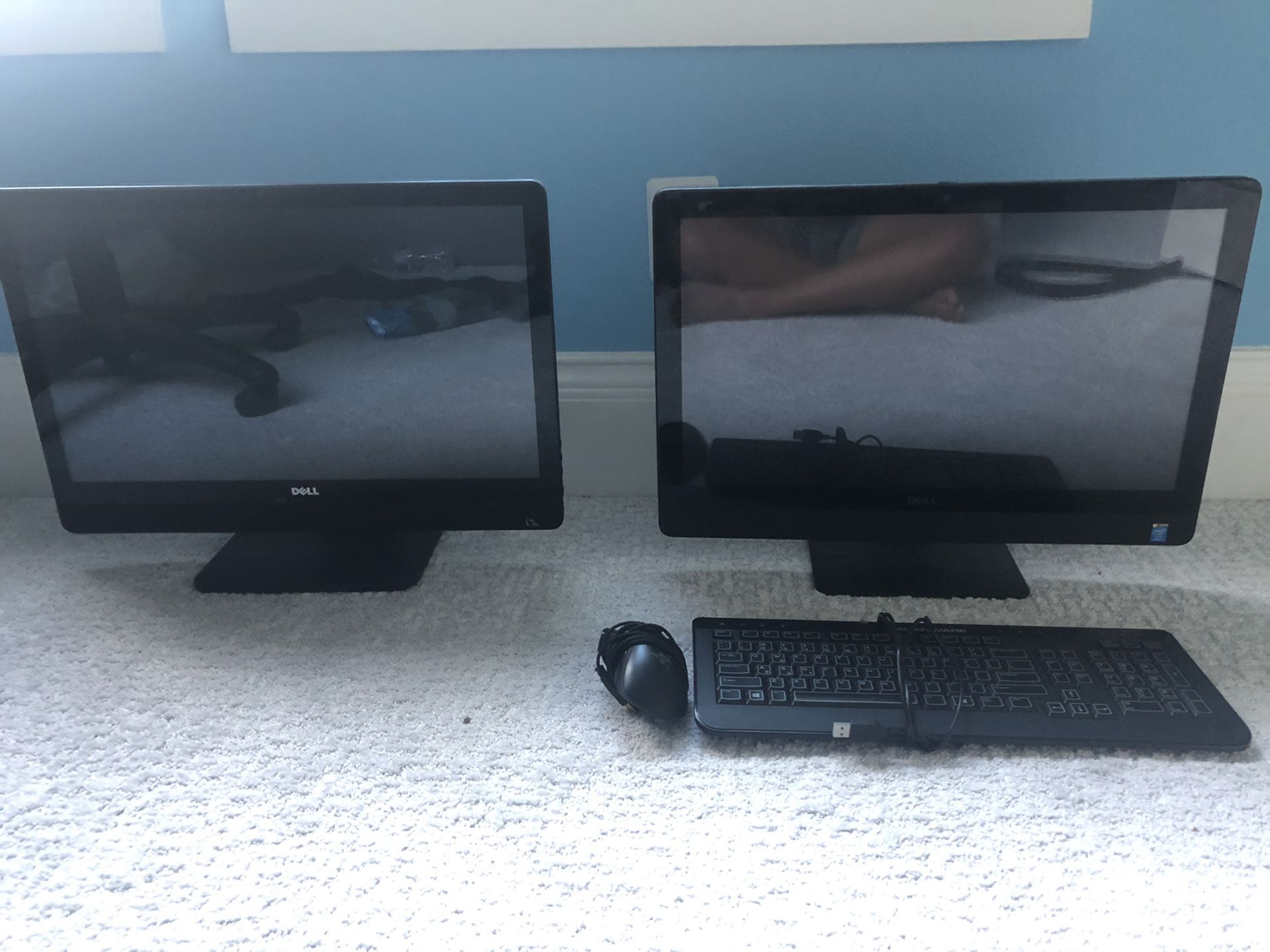 2 DELL ALL IN ONE SYSTEMS WITH KEYBOARD AND MOUSE