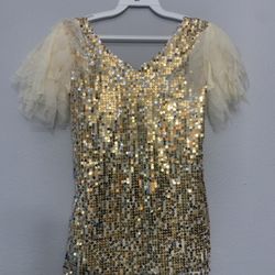 Costume Halloween. Gold Sequin Top Women’s Small