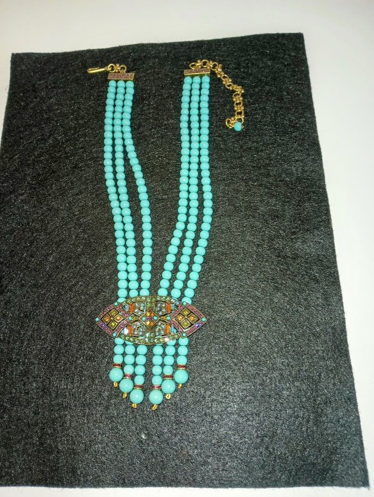 Turquoise Necklace Women's With A Multi Colored Stones