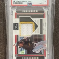 2022 Panini Three and Two Rookie Jerseys Oneil Cruz Holo Silver 3/10 PSA 9 MINT