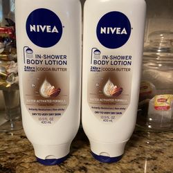 Set of 2 nivea in shower body lotion•COCOA BUTTER•13.5oz•all for $10