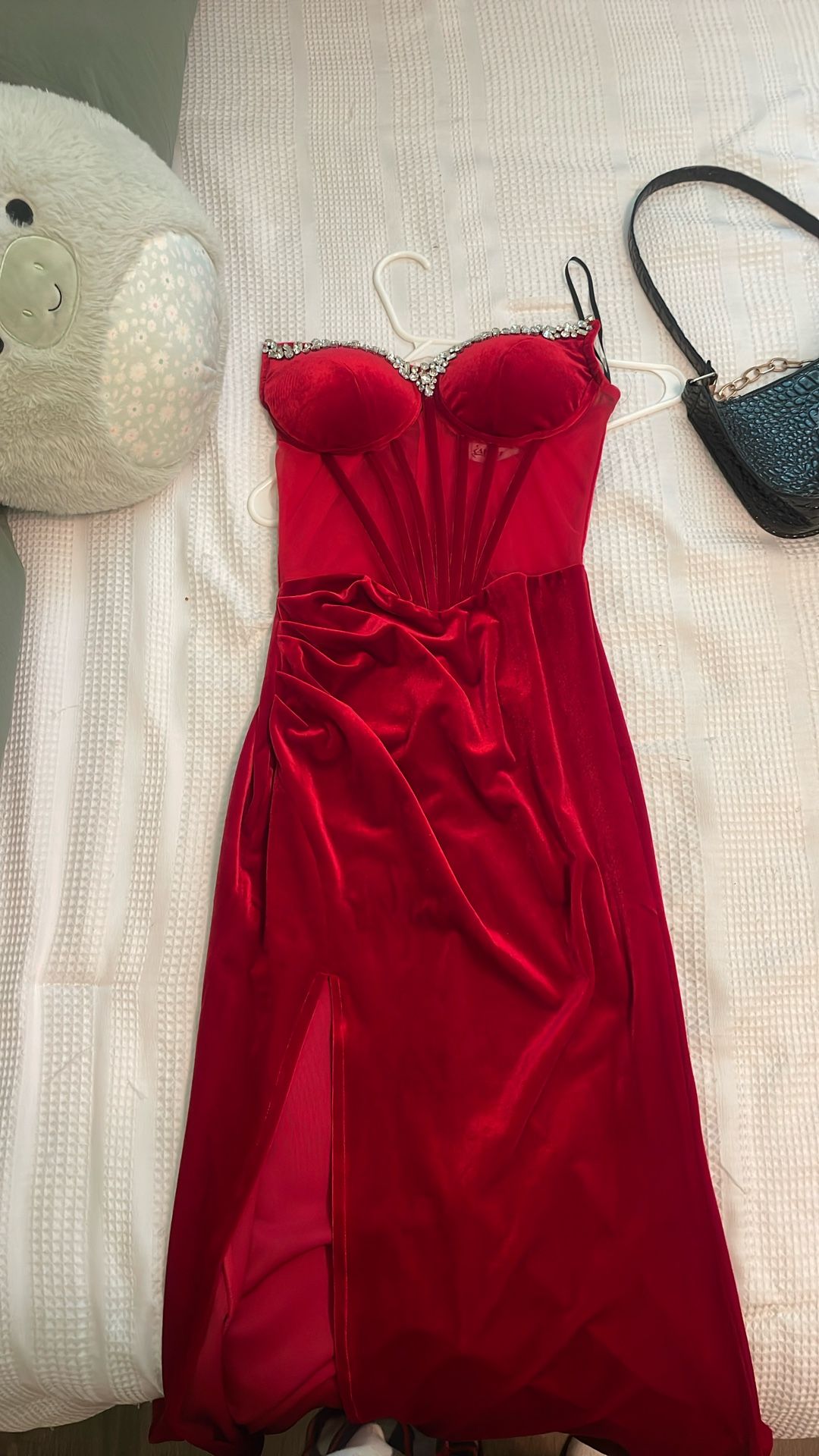 Xs Prom Dress , Red long with a slit!