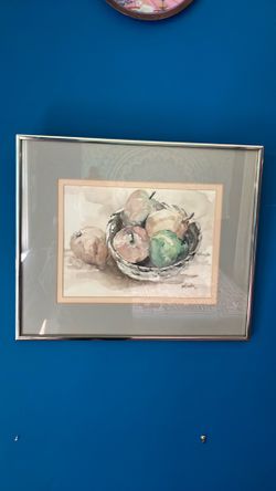 Pat Hunter water color, framed and matted