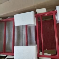 Red  Kitchen  Or Gardening Metal Shelving
