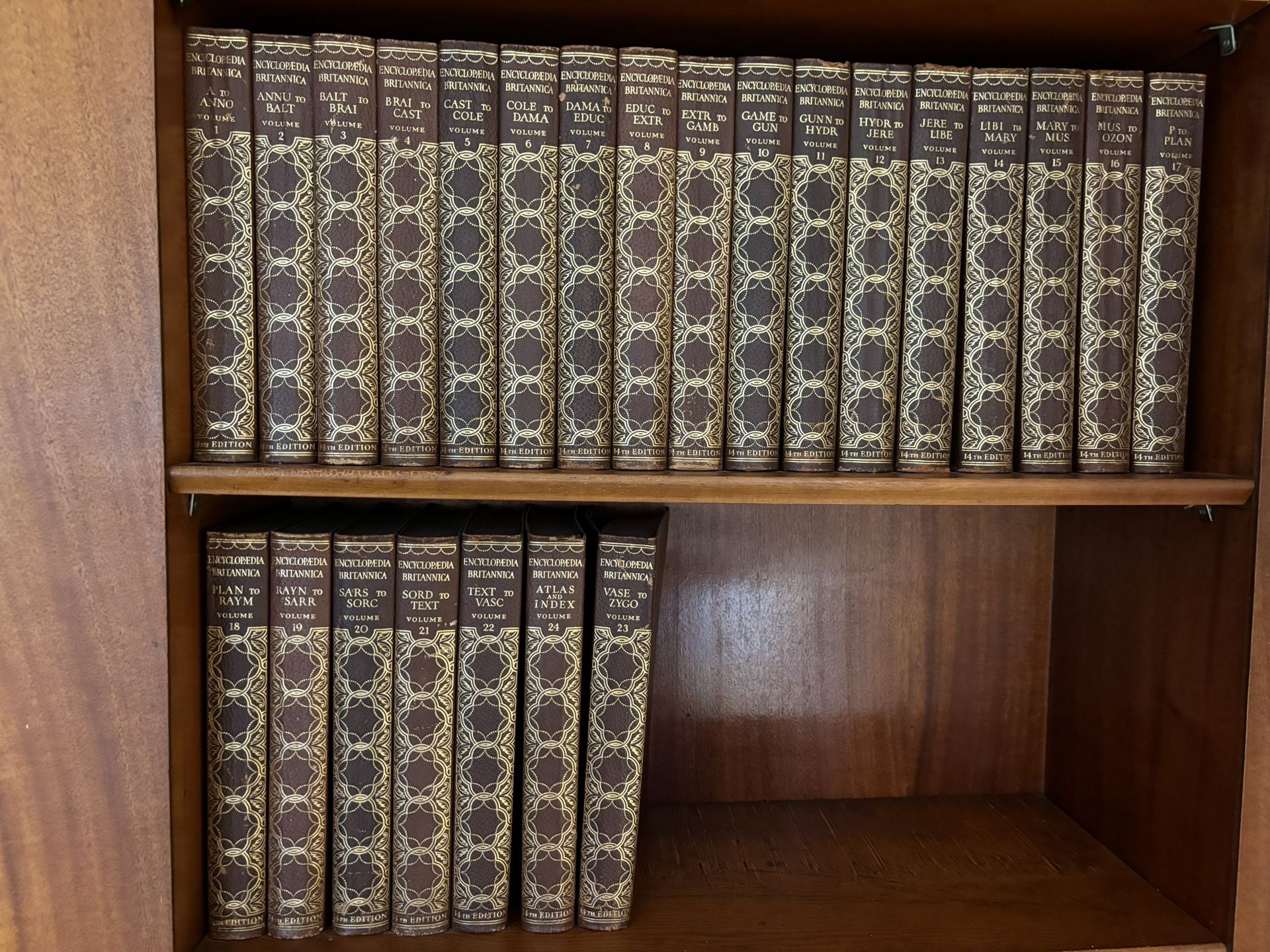 14th Edition Encyclopedia Britannica Complete 24 Volume Set, 1929