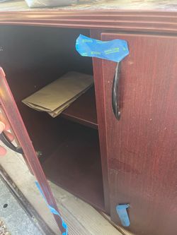 Cherry Wood Cabinet with Shelves