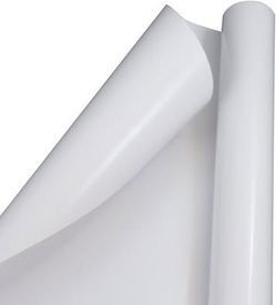 TWO 2.5' Wide x 10 ft Long Rolls of Solid White Heavy Weight Glossy Gift Wrapping Paper
