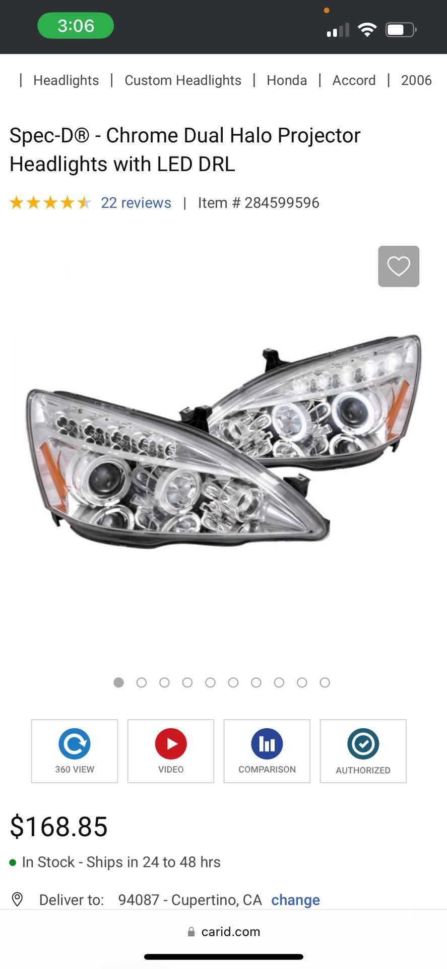 Headlights Honda Accord 2003-2006