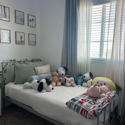 Twin Size Bed Frame With 10” Memory Foam Mattress 