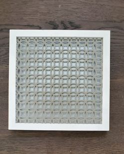 White Frame with 3D Geometric Insert