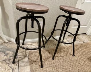 Pair of Industrial Bar Stools