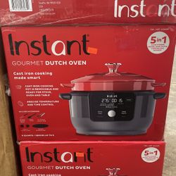 Instant Gourmet Dutch Oven 5-In-1 Slow Cooker, Braise, Sear/Saute, Cooking Pan, Warmer 6 Qt