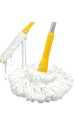 Self-Wringing Mop - Heavy-Duty Wet Mop for Floors | Upgraded 57.5-Inch Long Handle | Ideal for Hardwood, Tile, and Marble Floors