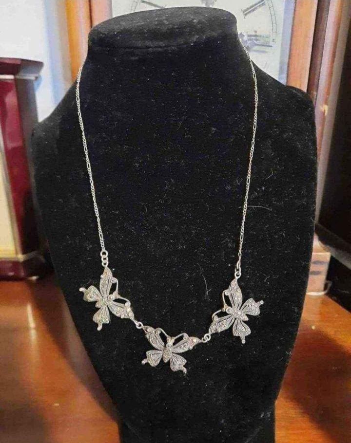 Solid Sterling Silver Butterfly Necklace 18 In Length Butterfly Necklace