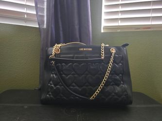 Love Moschino Black Quilted Heart Handbag