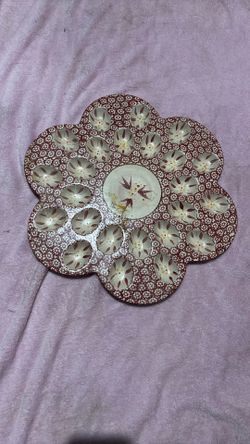 Temptations Deviled Egg Platter-Red $20