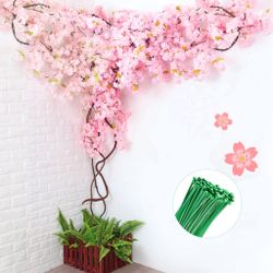MYOYAY Artificial Cherry Blossom Tree 8.5 FT Tall Champagne Cherry Blossom Vines Tree Arch Pink Fake Sakura Flower Rattans Trees For Office Bedroom Pa